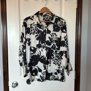 Zara Abstract Flower Blouse